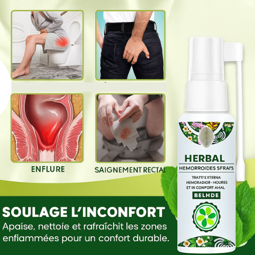 Spray Anti-Hémorroïde HERBAL: Soulage instantanément la douleur, les démangeaisons les brûlures Et Elimine l'inflammation (TOGO)